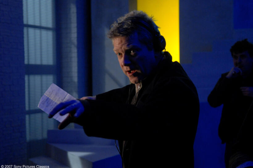 Director Kenneth Branagh on the set of "Sleuth."