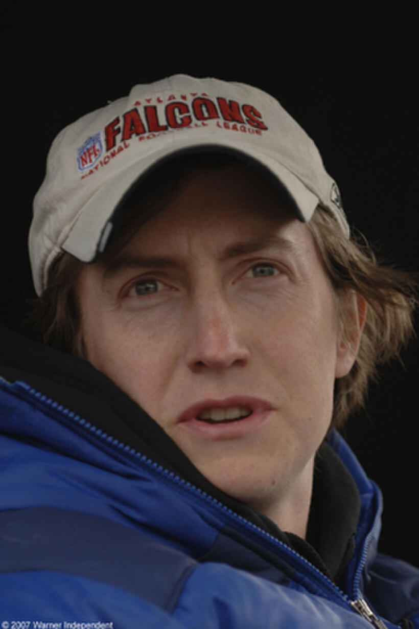 Director David Gordon Green on the set of "Snow Angels."