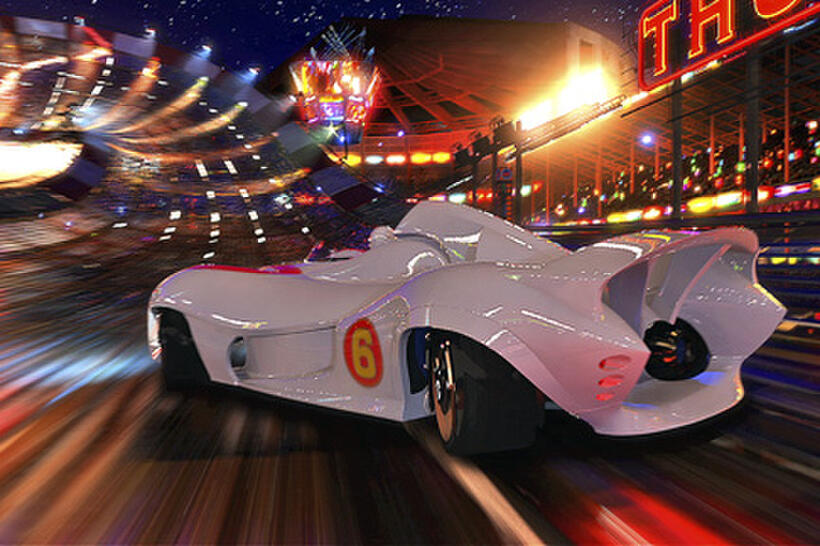 Emile Hirsch as Speed Racer driving the Mach 6 in "Speed Racer."