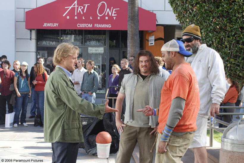 Drillbit Taylor (Owen Wilson) and his equally homeless buddies Don (Danny McBride), Bernie (Cedric Yarbrough) and Stump (Robert Musgrave) in "Drillbit Taylor."