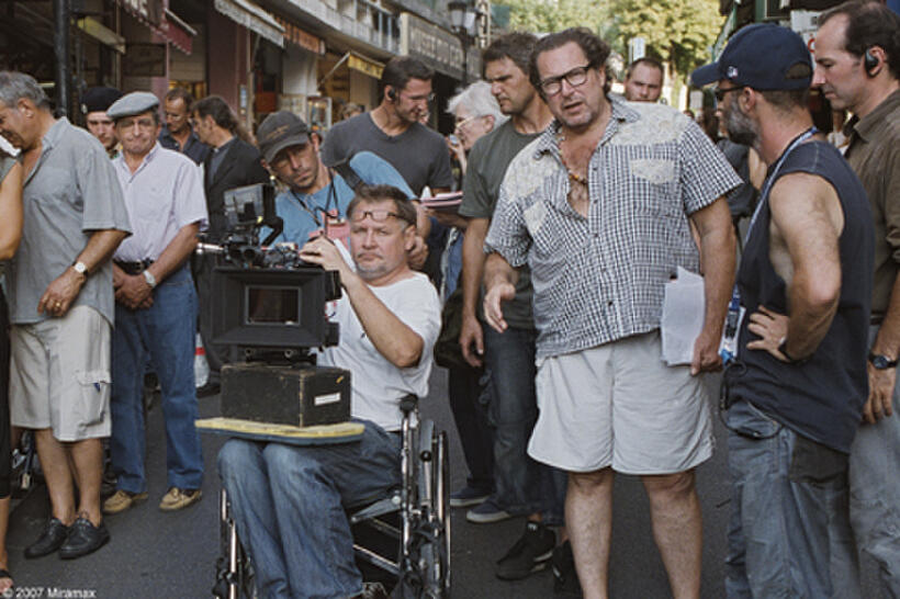 Director Julian Schnabel on the set of "The Diving Bell and the Butterfly."