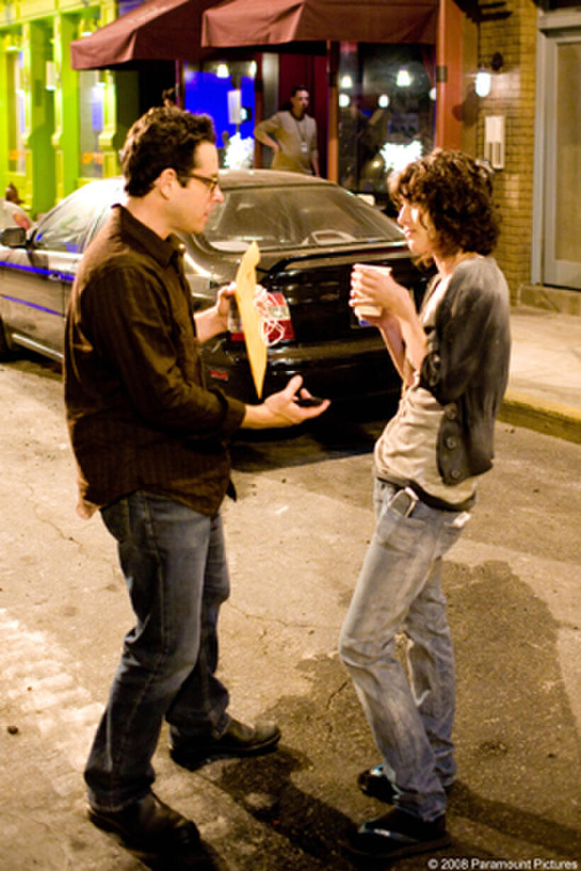 On the set of "Cloverfield."