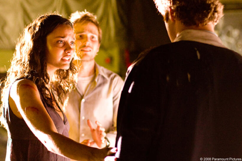 Jessica Lucas, Michael Stahl-David and T.J. Miller in "Cloverfield."