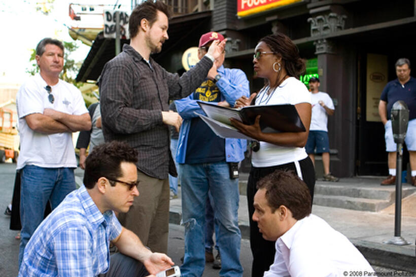 On the set of "Cloverfield."