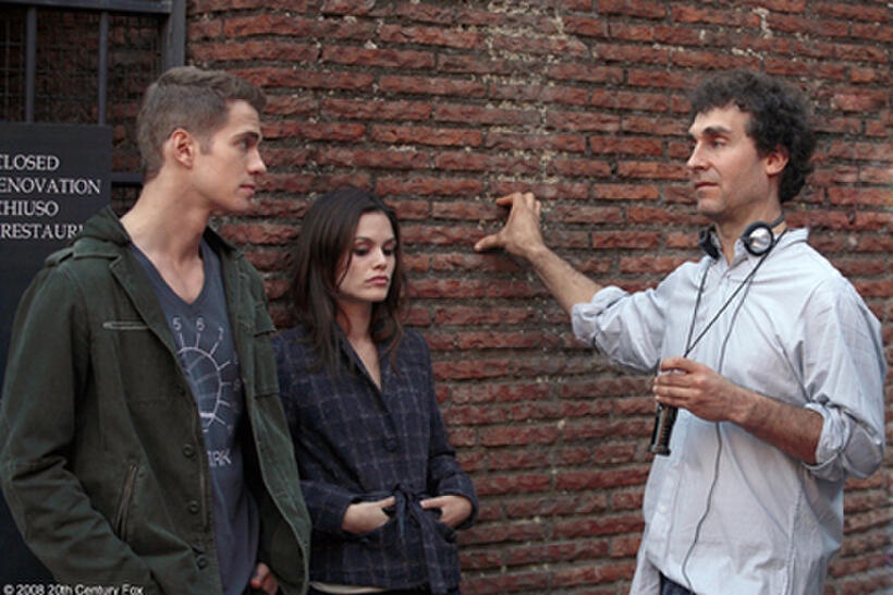 Hayden Christensen, Rachel Bilson and director Doug Liman on the set of "Jumper."