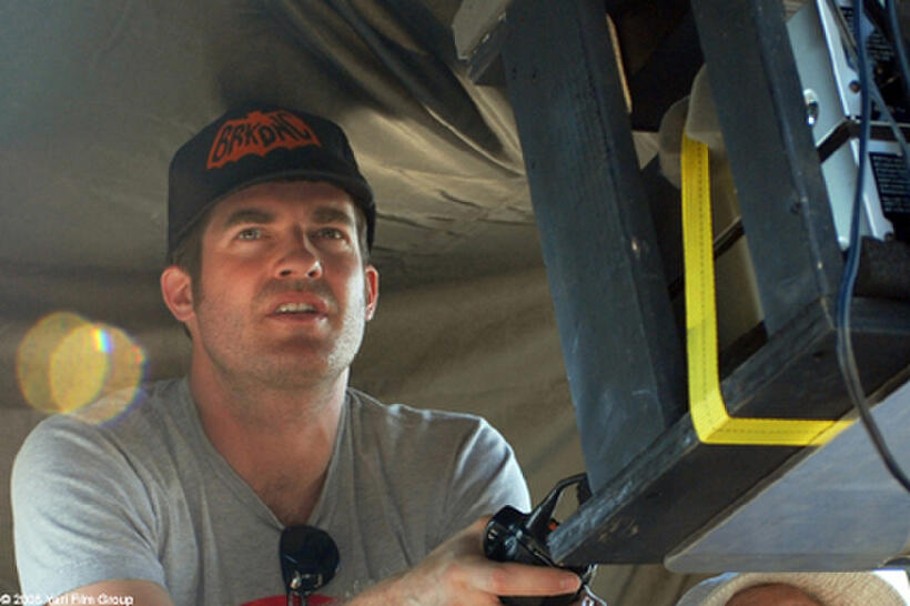 Director Brett Simon on the set of  "Assassination of a High School President."