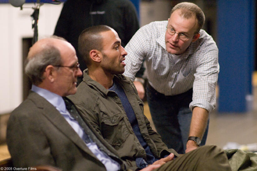 Richard Jenkins and Haaz Sleiman on the set of "The Visitor."