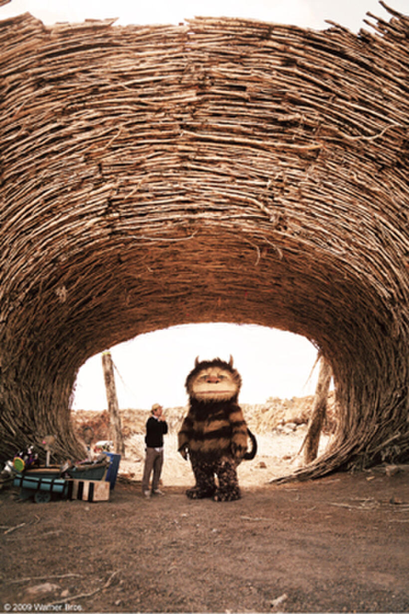 Director Spike Jonze and Carol on the set of "Where the Wild Things Are."