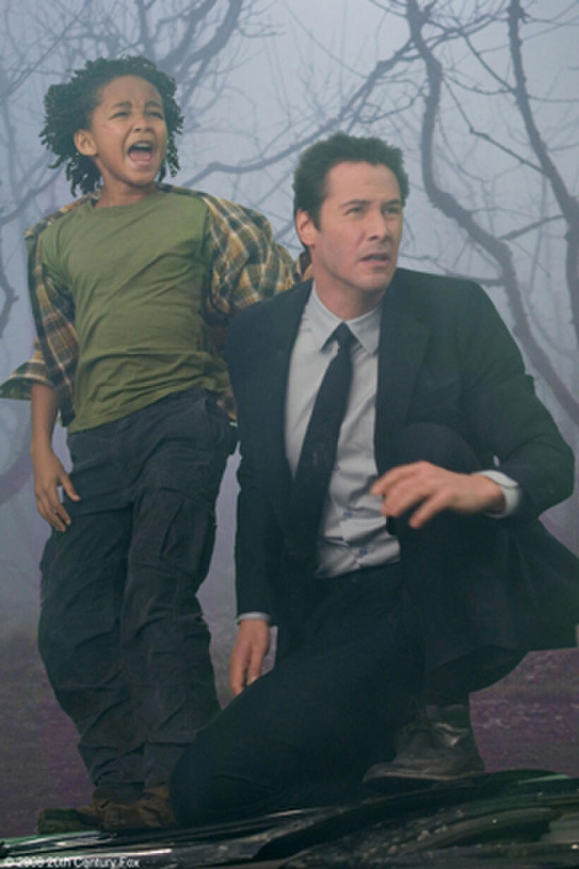 Jaden Smith as Jacob and Keanu Reeves as Klaatu in "The Day the Earth Stood Still."