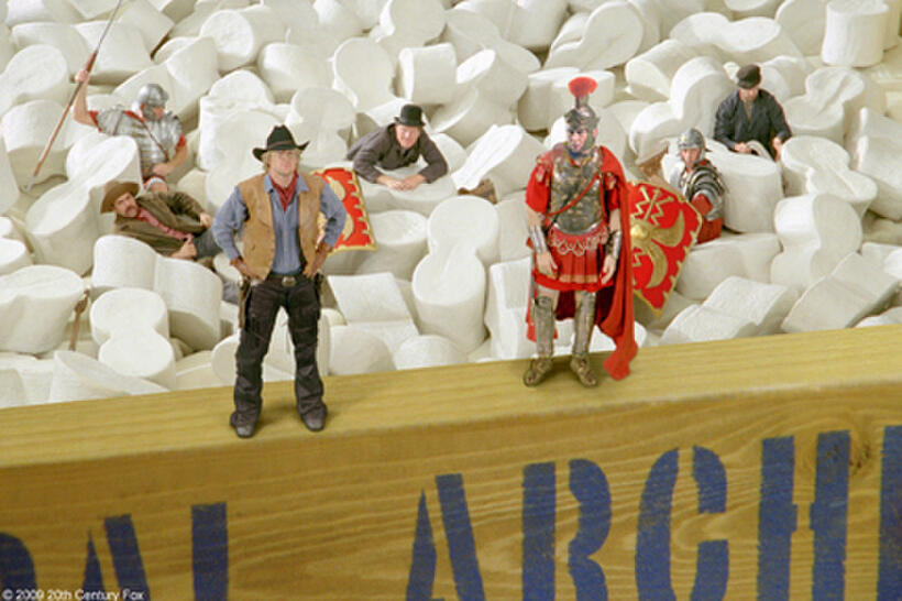 Owen Wilson as Jedediah and Steve Coogan as Octavius in "Night at the Museum: Battle of the Smithsonian."