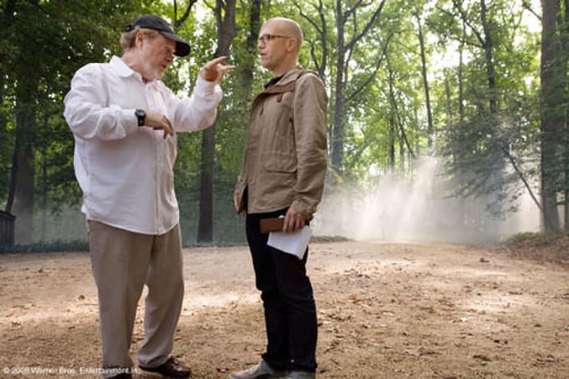 Director Ridley Scott and producer Donald De Line on location for "Body of Lies."