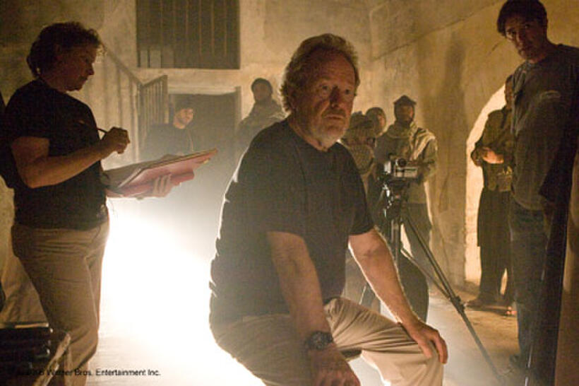 Director Ridley Scott on the set of "Body of Lies."