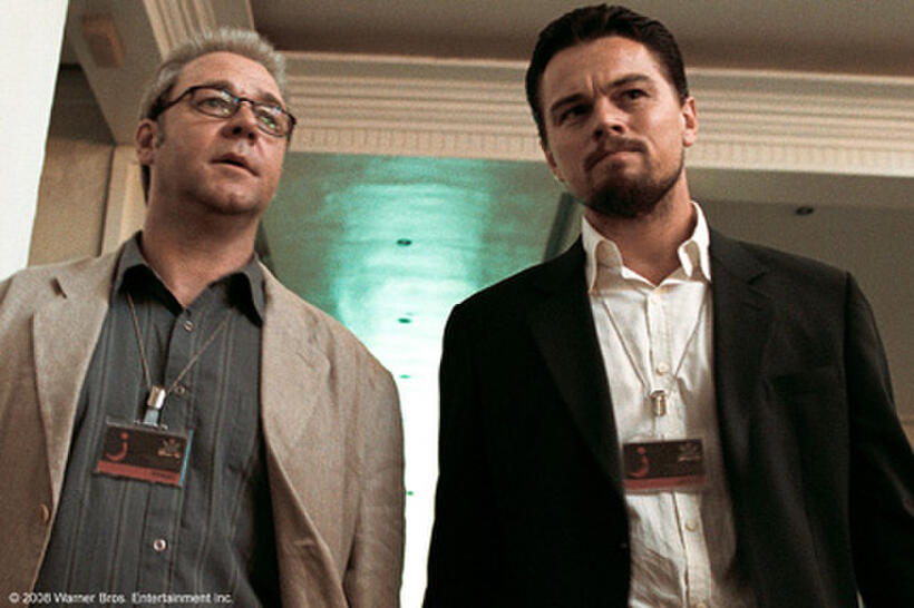 Russell Crowe as Ed Hoffman and Leonardo DiCaprio as Roger Ferris in "Body of Lies."