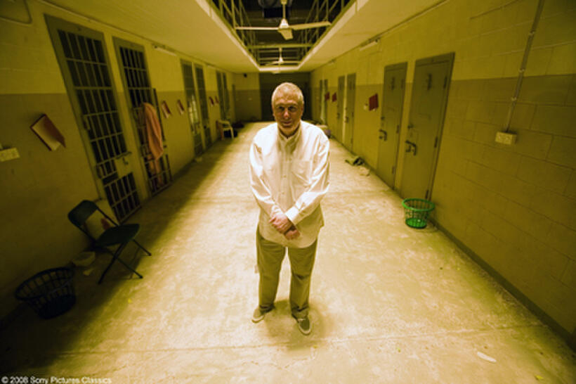 Director Errol Morris on the set of "Standard Operating Procedure."