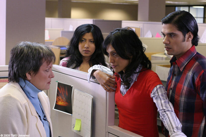 Deb Tunis as Carol, Ratnabali Bhattacharjee as Anjali, Malaika Shenoy as Reva and Neil Bhoopalam as Nikhil in "Offshore."