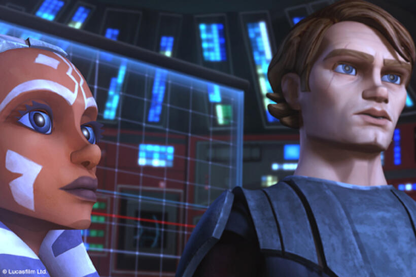 Jedi Knight Anakin Skywalker takes on a padawan learner, Ahsoka Tano, in "Star Wars: The Clone Wars."
