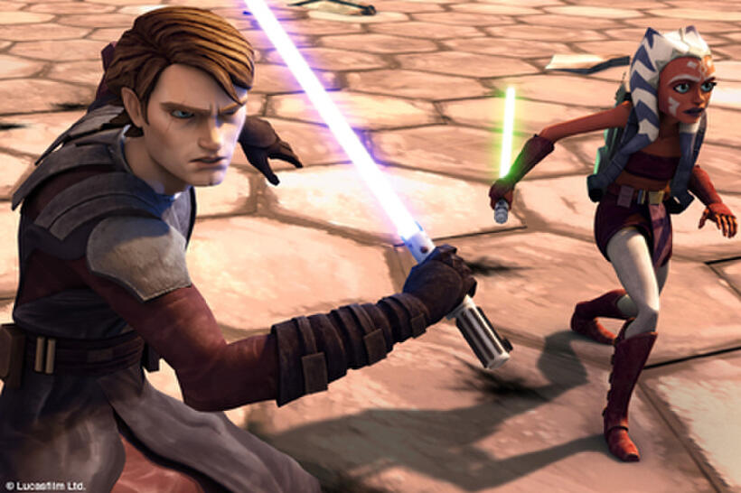 Anakin Skywalker and his new padawan Ahsoka in "Star Wars: The Clone Wars."