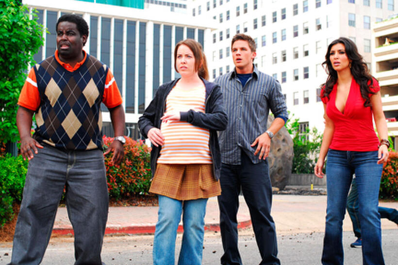 Calvin (Gary 'G-Thang' Johnson), Juney (Crista Flanagan), Will (Matt Lanter) and Lisa (Kim Kardashian) in "Disaster Movie."