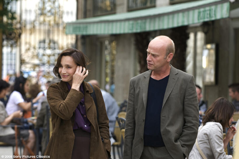 Kristin Scott Thomas as Juliette, Laurent Grevill as Michel in "I've Loved You So Long."