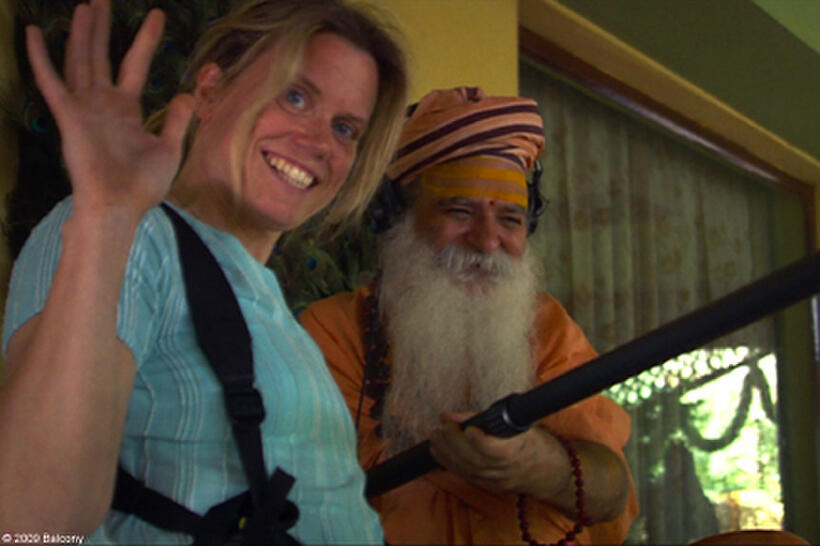 Director Kate Churchill on the set of "Enlighten Up!"