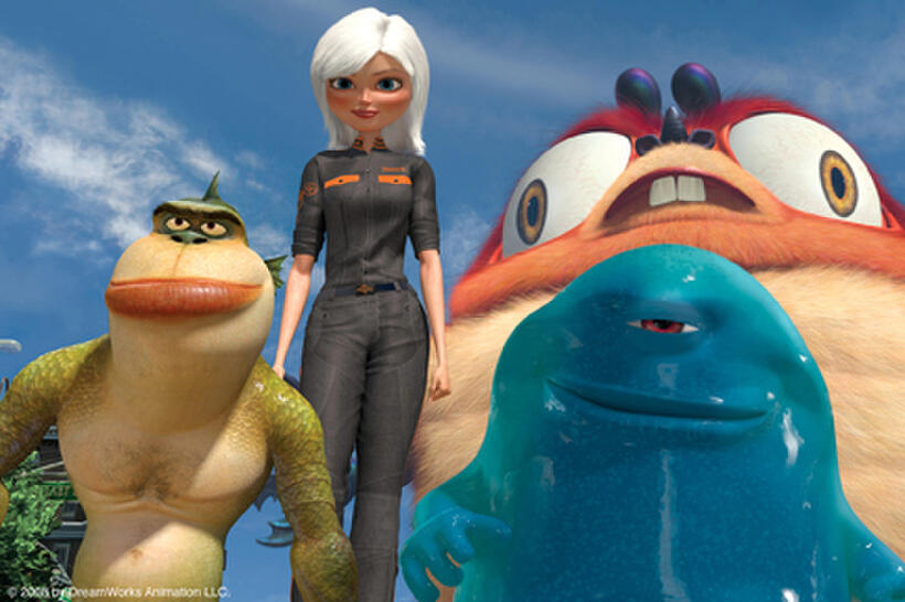  The Missing Link, Ginormica, Insectosaurus and B.O.B. in "Monsters vs. Aliens."