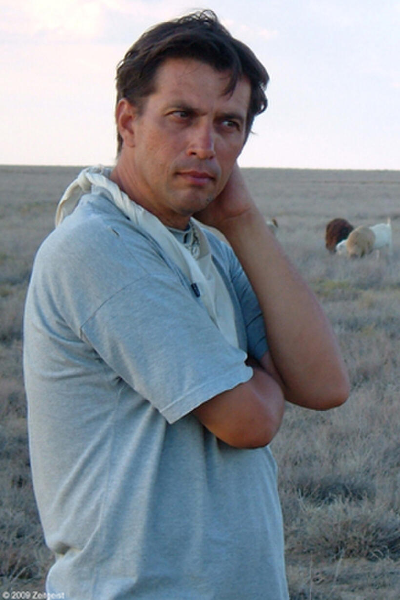 Director Sergey Dvortsevoy on the set of "Tulpan."