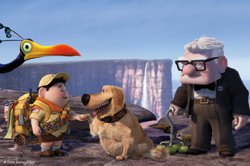 Kevin, Russell, Dug and Carl in "Up."