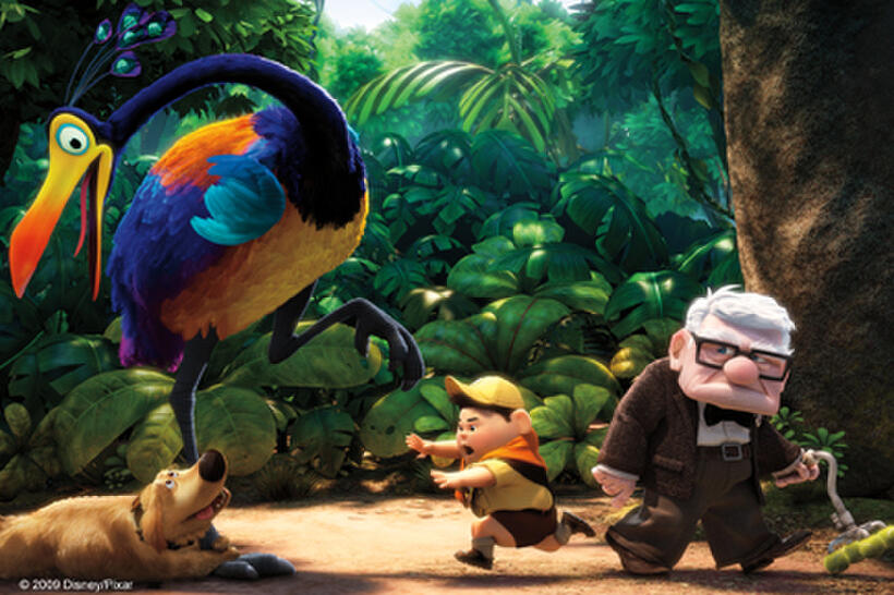Dug, Kevin, Russell and Carl in "Up."