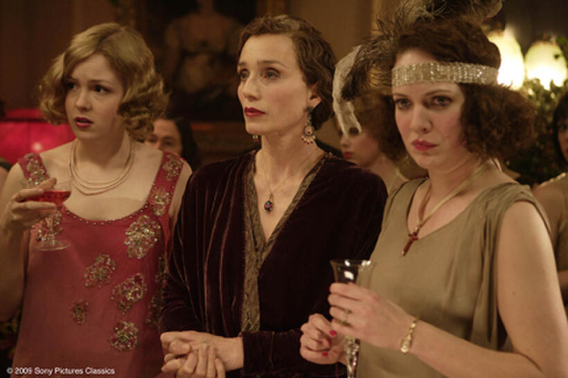 Kimberley Hixon as Hilda, Kristin Scott Thomas as Mrs. Whittaker and Charlotte Riley as Sarah in "Easy Virtue."
