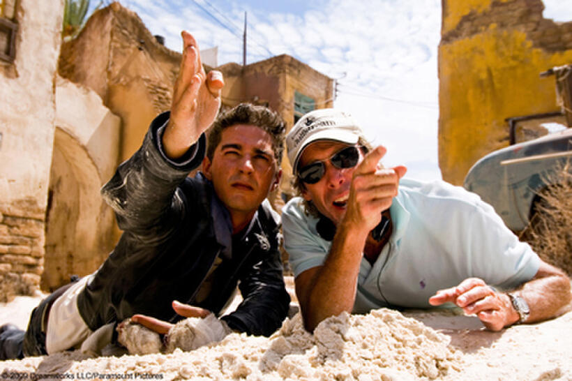 Shia LaBeouf and director Michael Bay on the set of "Transformers: Revenge of the Fallen."