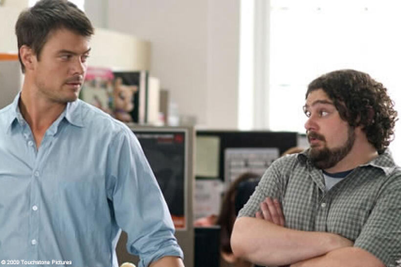 Josh Duhamel as Nick and Bobby Moynihan as Puck in "When in Rome."