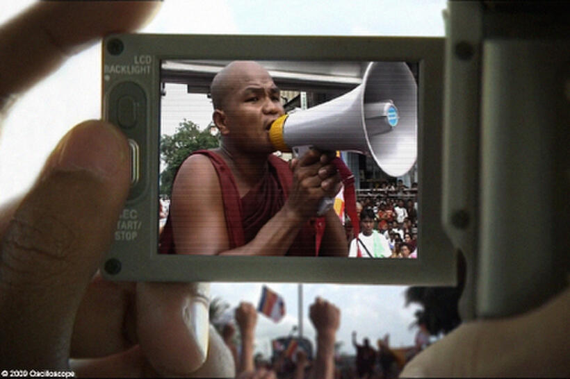 A scene from the film "Burma VJ."