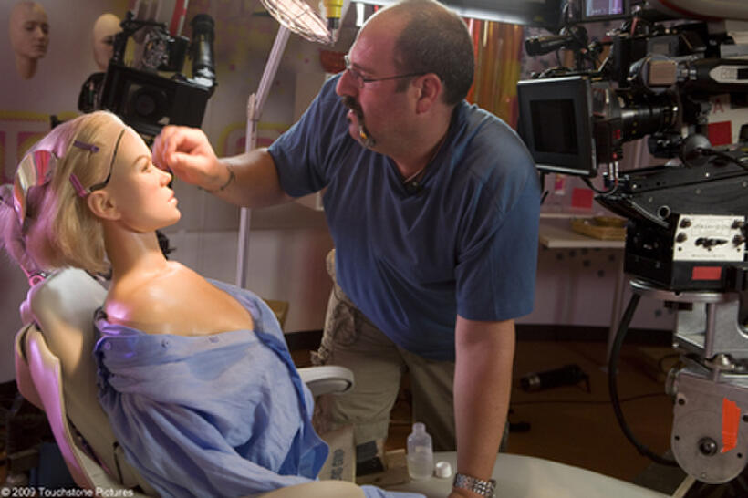 Make-up artist Howard Berger on the set of "Surrogates."