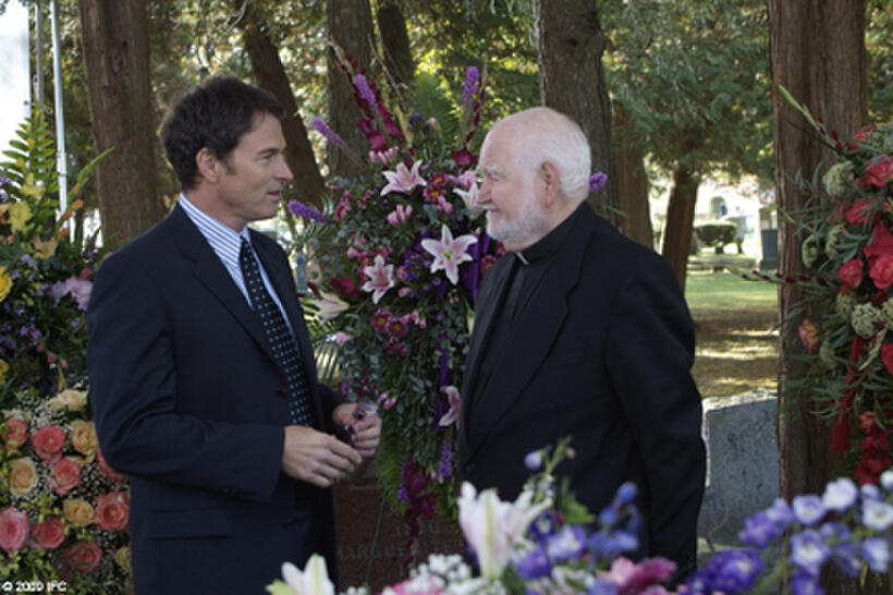 Tim Daly as Bryan Becket and Robert Prosky as Father Wymond in "The Skeptic."