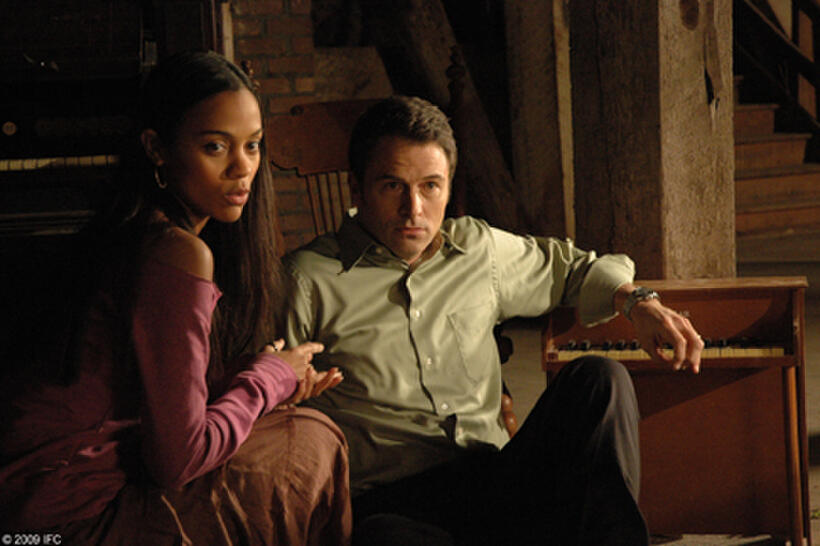Zoe Saldana as Cassie and Tim Daly as Bryan Becket in "The Skeptic."