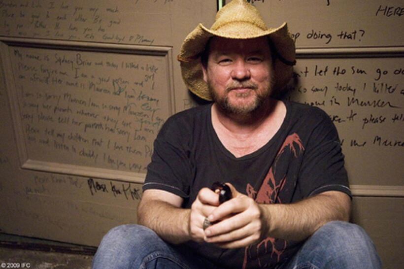 Director Bruce McDonald on the set of "Pontypool."