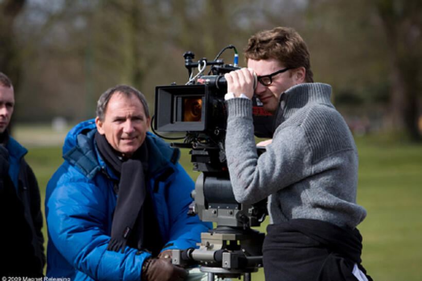 Director Nicolas Winding Refn on the set of "Bronson."