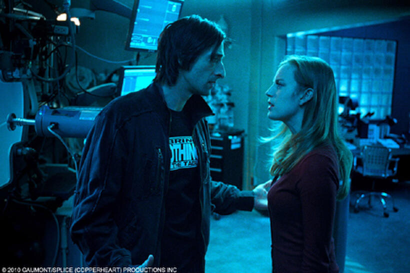 Adrien Brody as Clive and Sarah Polley as Elsa in "Splice."