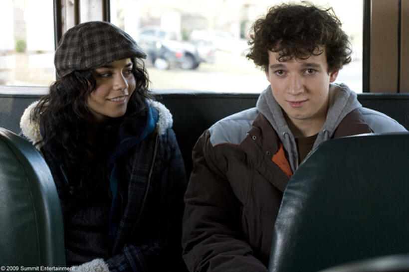 Vanessa Hudgens as Sam and Gaelan Connell as Will in "Bandslam."