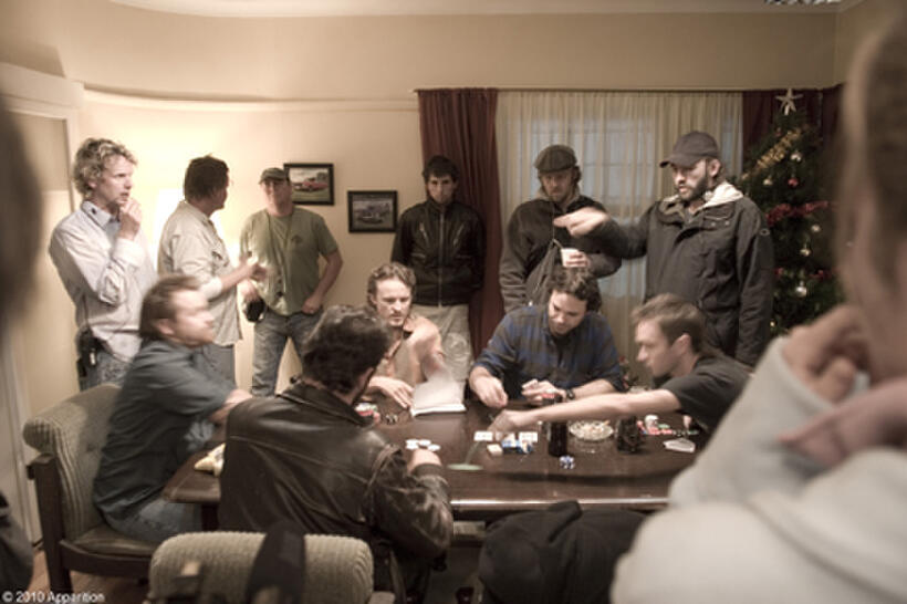 On the set of the film "The Square."