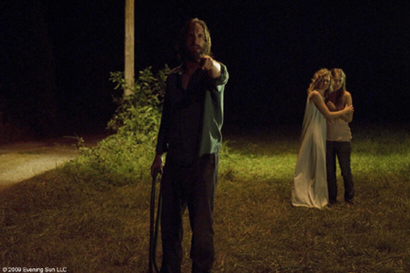 Ray McKinnon as Lonzo Choat, Carrie Preston as Luddie and Mia Wasikowska as Pamela in "That Evening Sun."