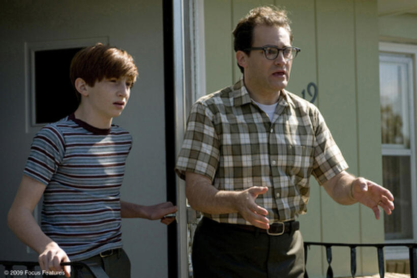 Aaron Wolff as Danny Gopnik and Michael Stuhlbarg as Larry Gopnik in "A Serious Man."