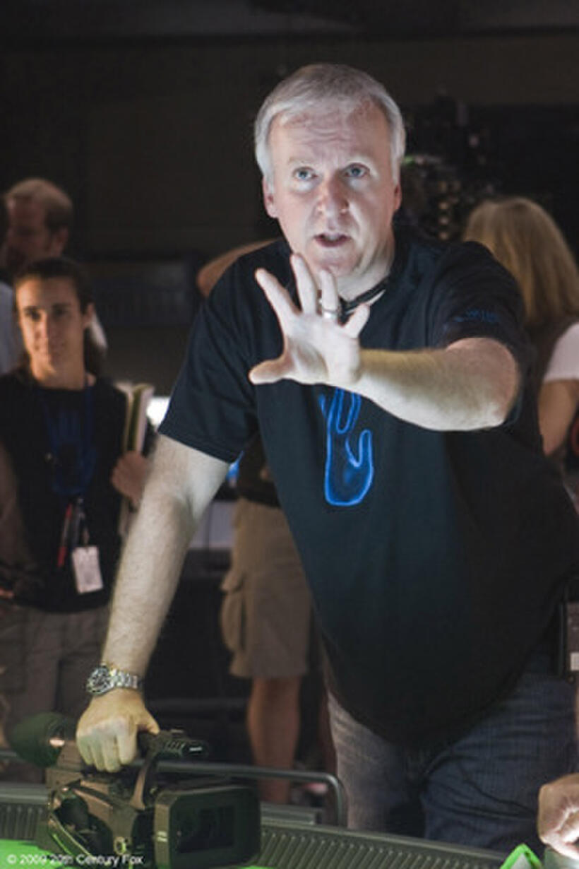 Writer-director James Cameron on the set of "Avatar."