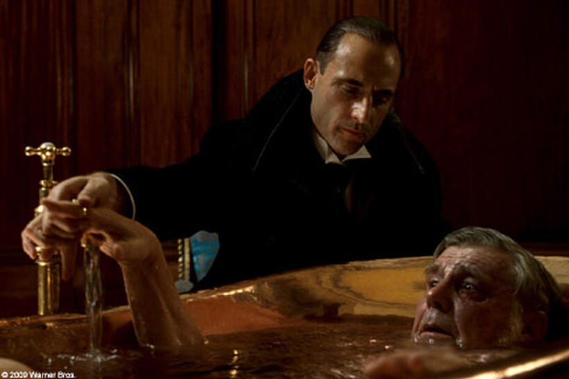 Mark Strong as Lord Blackwood and James Fox as Sir Thomas Rotheram in "Sherlock Holmes."