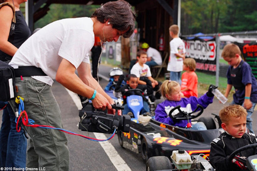 Director Marshall Curry on the set of "Racing Dreams."