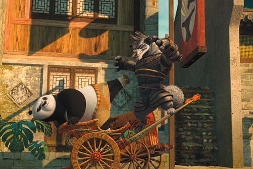 Po and Wolf Boss in ``Kung Fu Panda 2.''