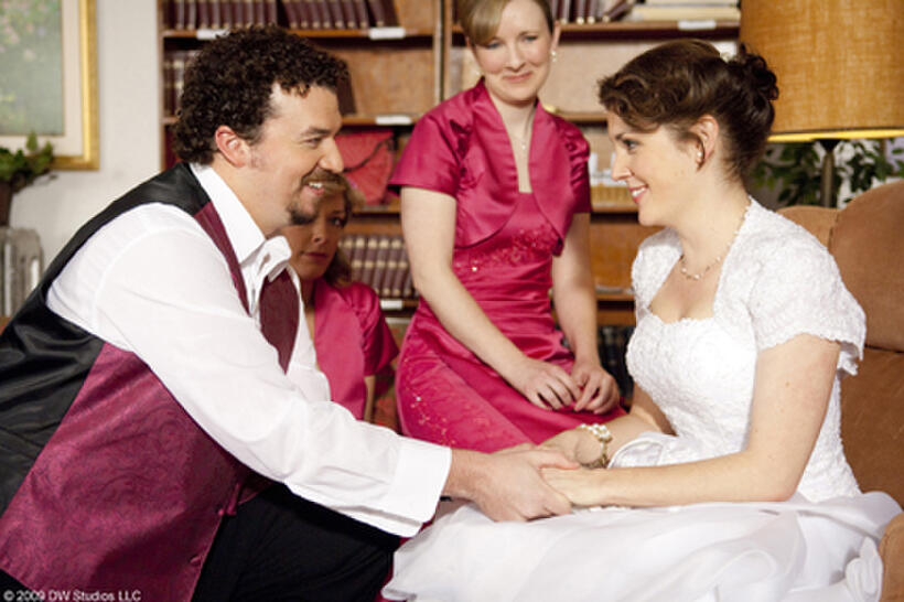 Danny McBride as Jim Miller and Melanie Lynskey as Julie Bingham in "Up in the Air."