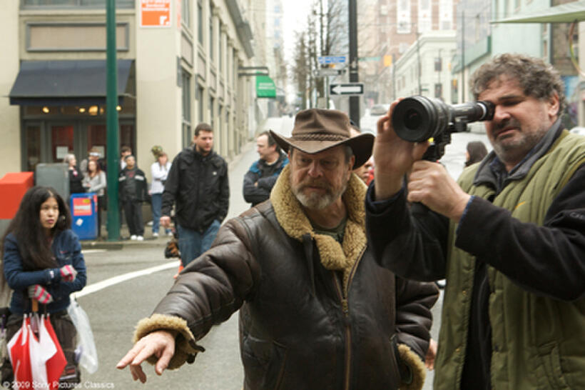 Director Terry Gilliam on the set of "The Imaginarium of Doctor Parnassus."