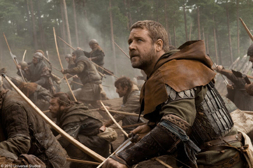 Russell Crowe as Robin in "Robin Hood."