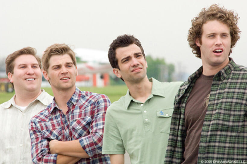 Nate Torrence as Devon, Mike Vogel as Jack, Jay Baruchel as Kirk and T.J. Miller as Stainer in "She's Out of My League."
